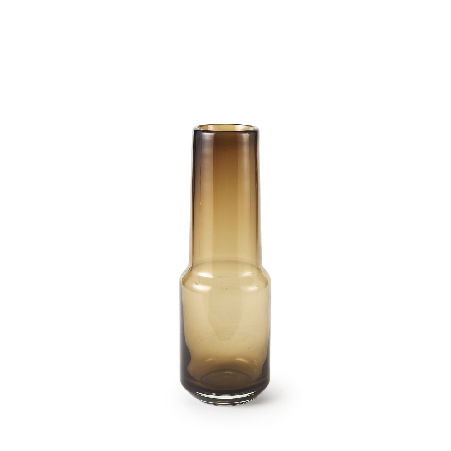 Brown ombre glass vase 12 inch close-up showing beautiful gradient effect from dark to light