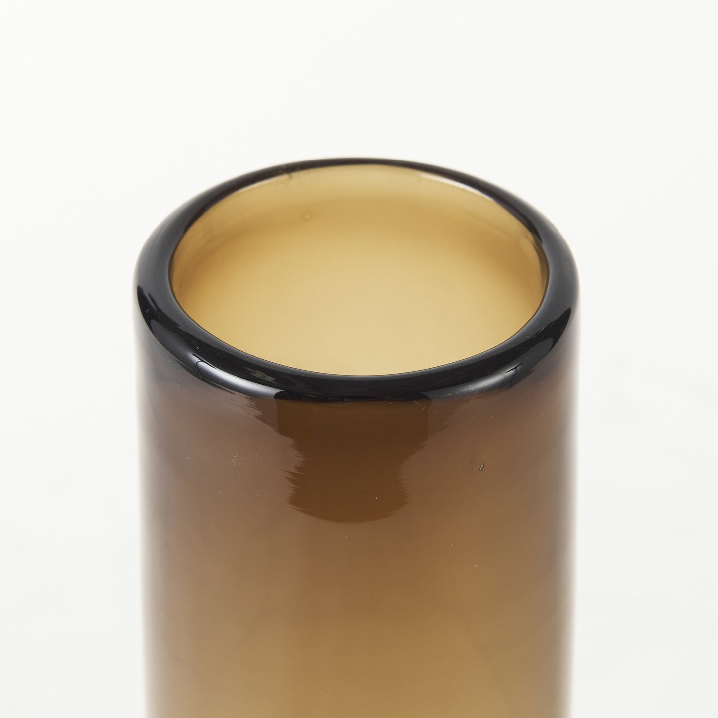 Brown gradient glass vase alternative angle showing versatile modern home decor piece