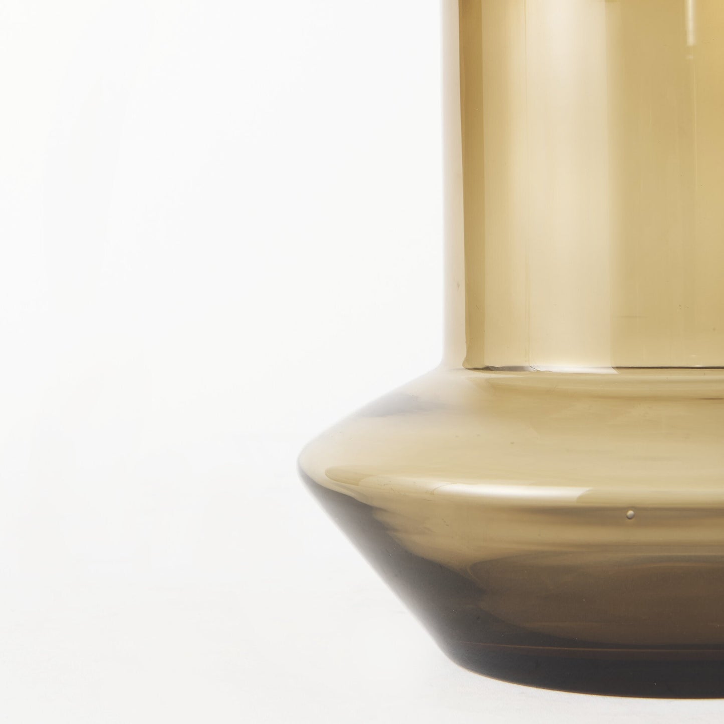 Elegant ombre brown crystal glass vase with closed bowl base for modern table displays