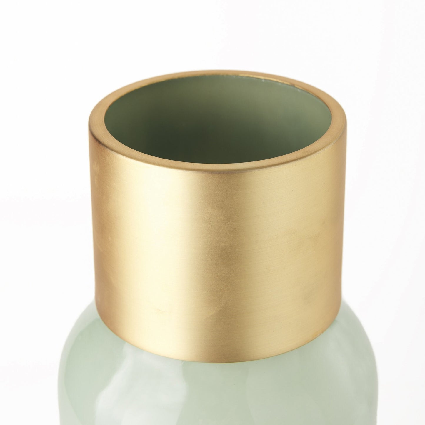 17 inch sage green glass vase showing versatile placement for bookshelves kitchen counters and vanity tables