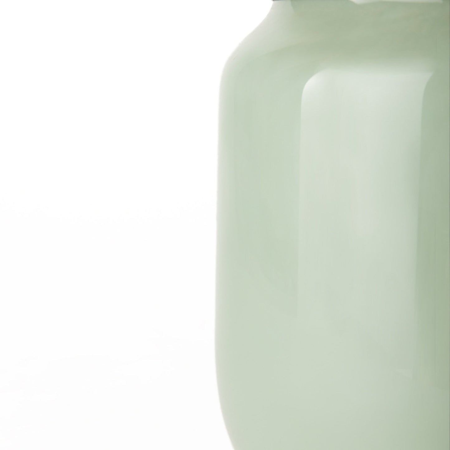 Premium crystal glass vase in smokey green with gold metal cuff rim for sophisticated home decor