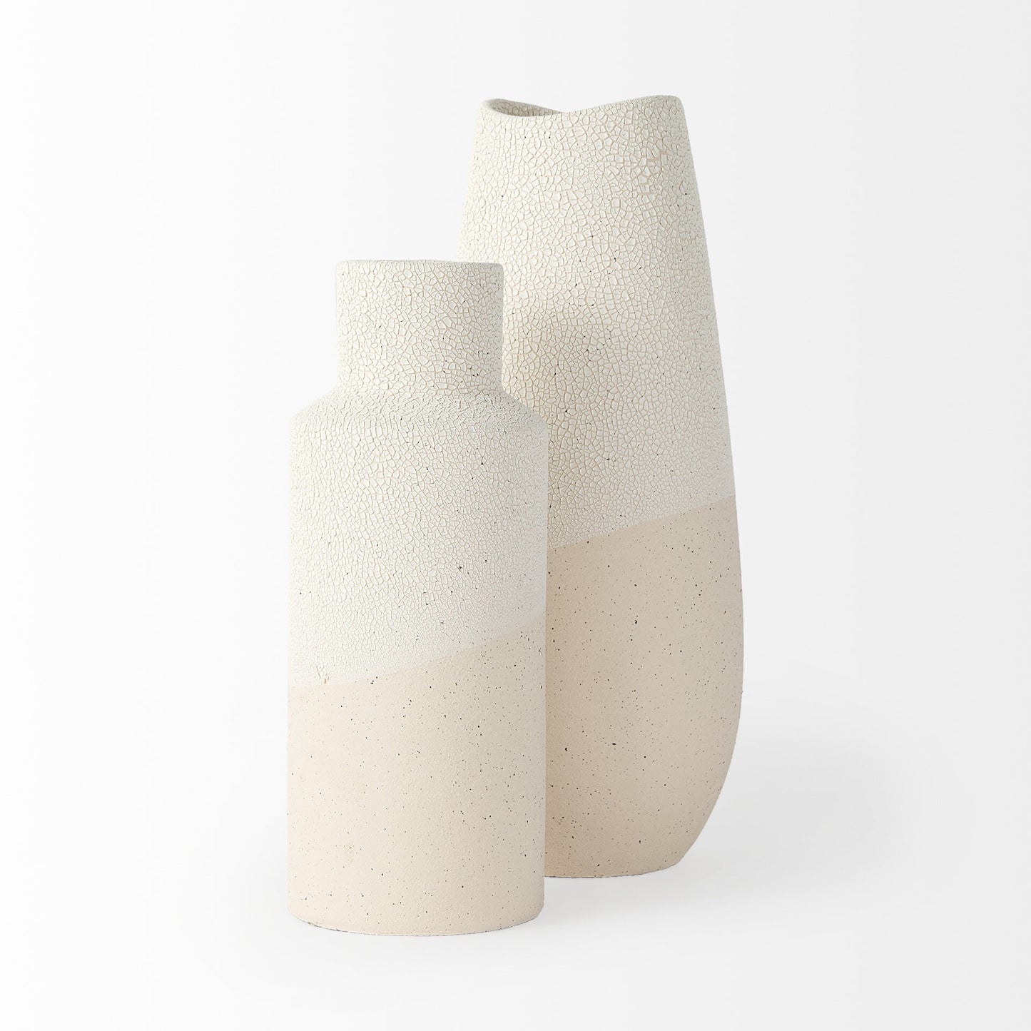 Organic crackle glaze vase blush pink detail shot highlighting unique ceramic texture and artisan craftsmanship
