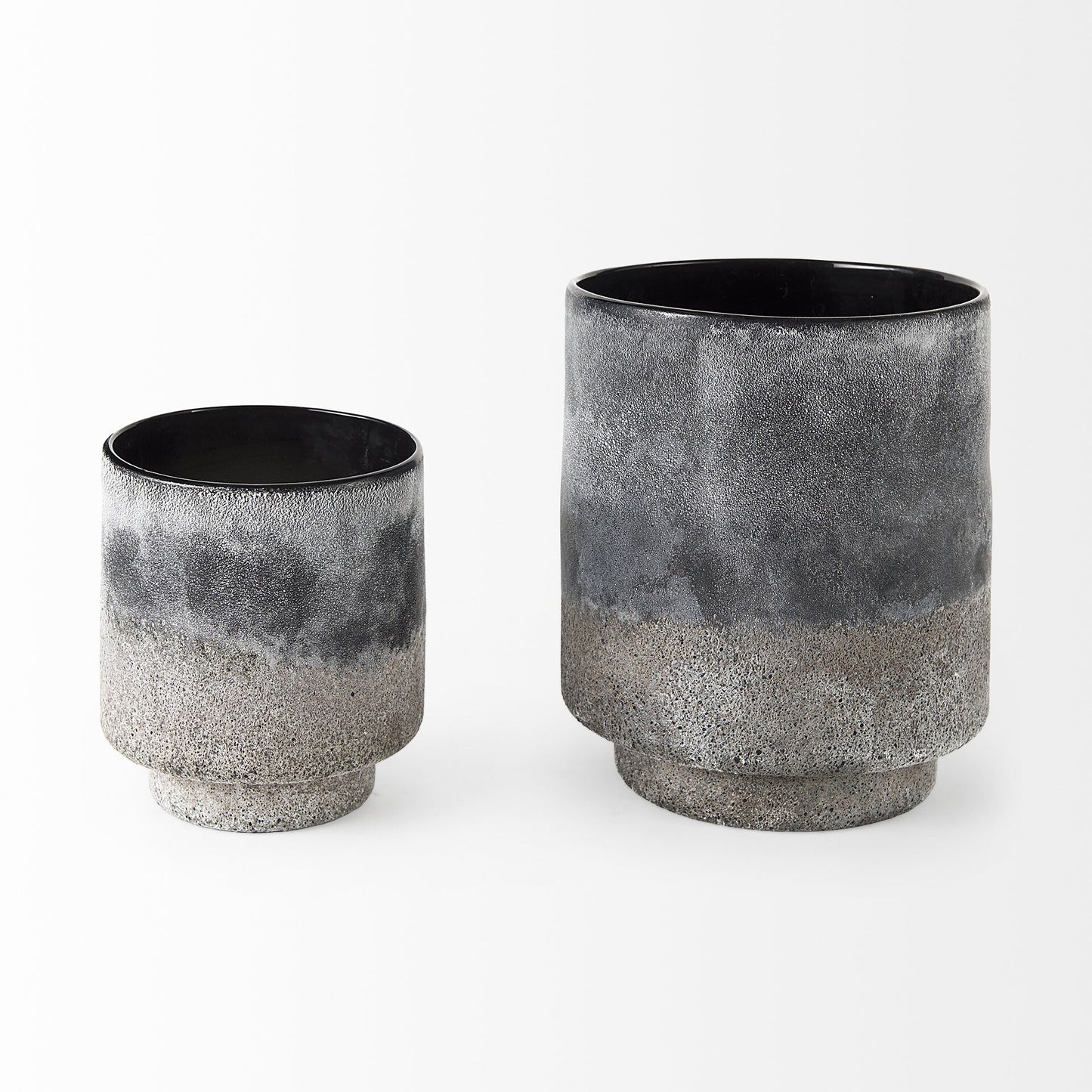 Side view of 6-inch textured ombre vase showing unique surface pattern and color transition