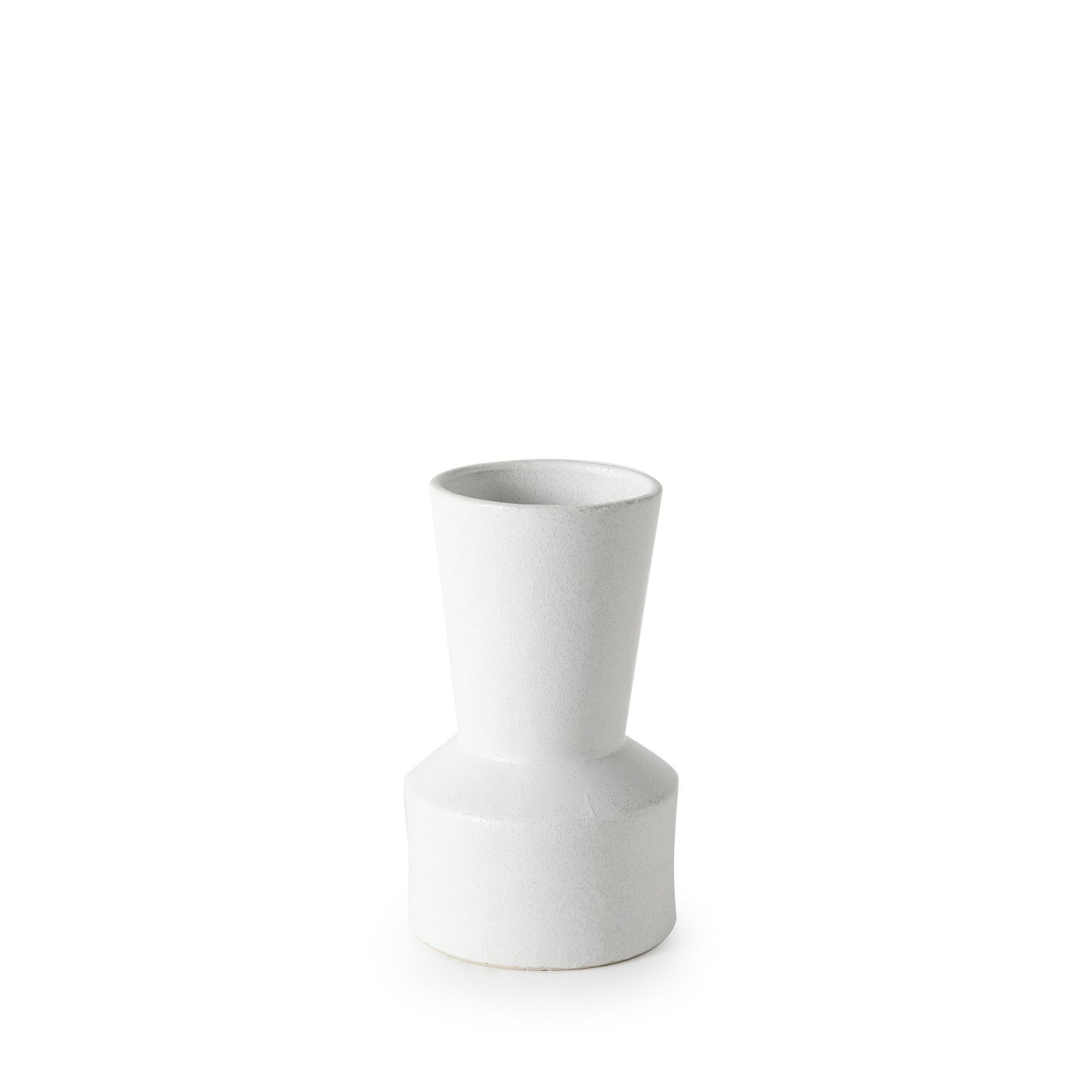 White contemporary deco vase 9 inch close-up showing elegant ceramic finish and sophisticated styling