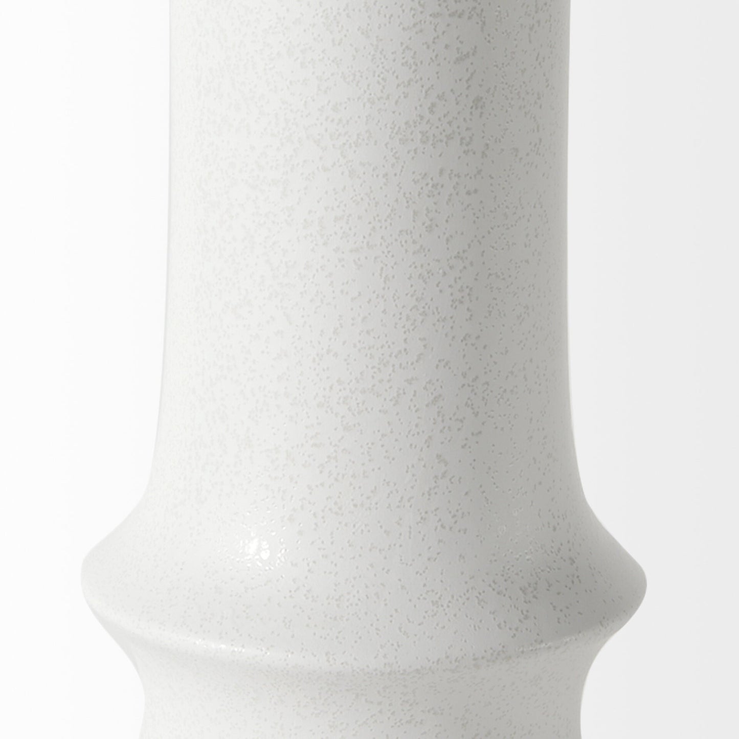 White ceramic vase full view demonstrating 17 inch height ideal for statement displays