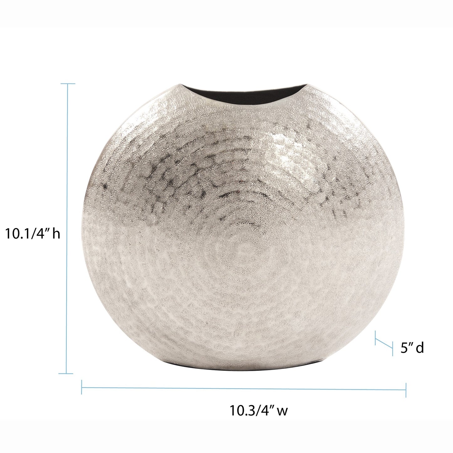 Hammered metallic vase alternative angle showing versatile modern home decor statement piece