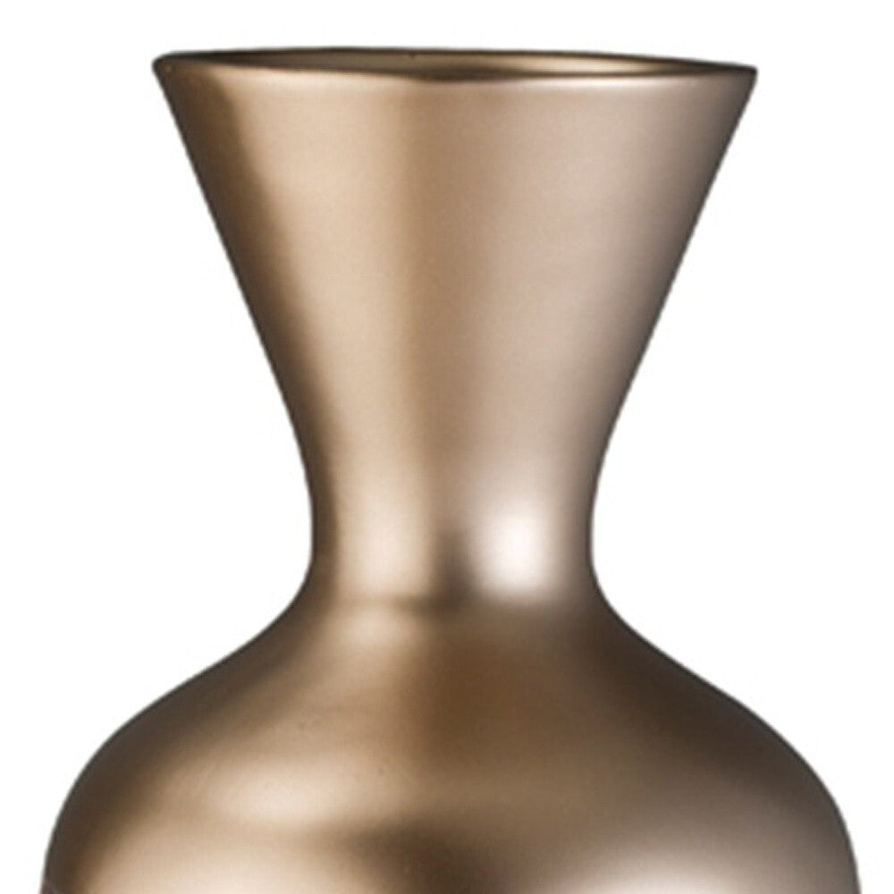 Contemporary rose gold floor vase with impressive 22 inch height for statement displays