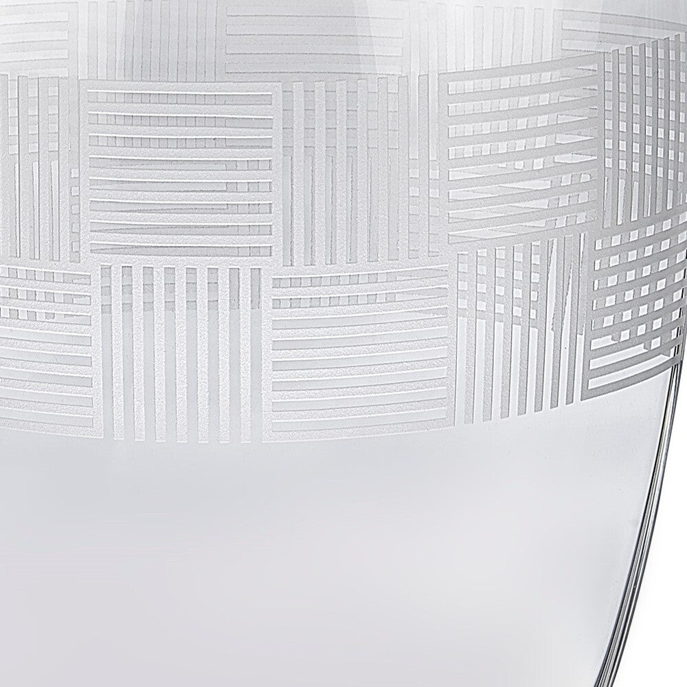 12 inch crystal table vase with geometric pattern detail, sophisticated centerpiece for dining room and living room