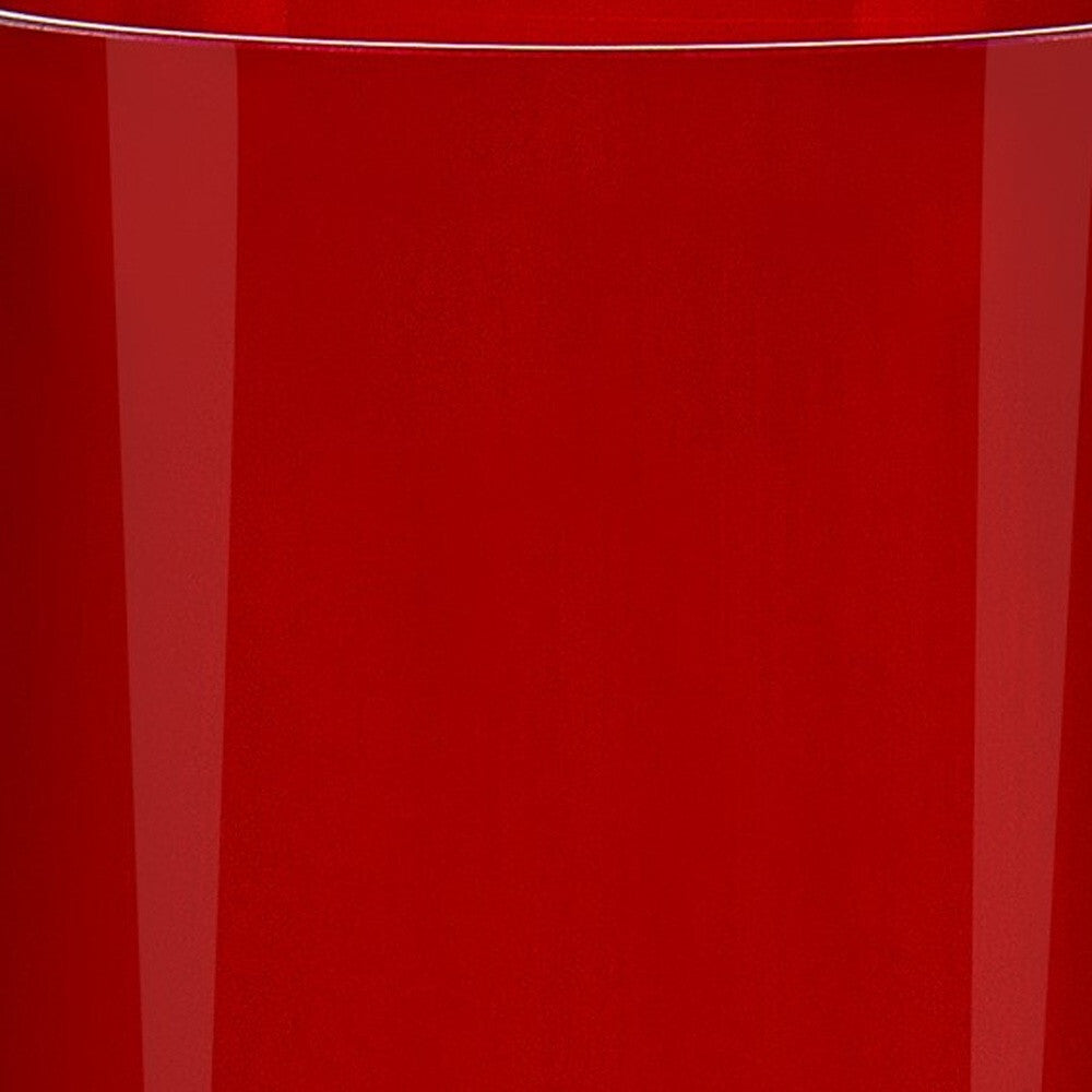 Traditional red crystal glass vase full view, 11 inch elegant table decoration statement piece