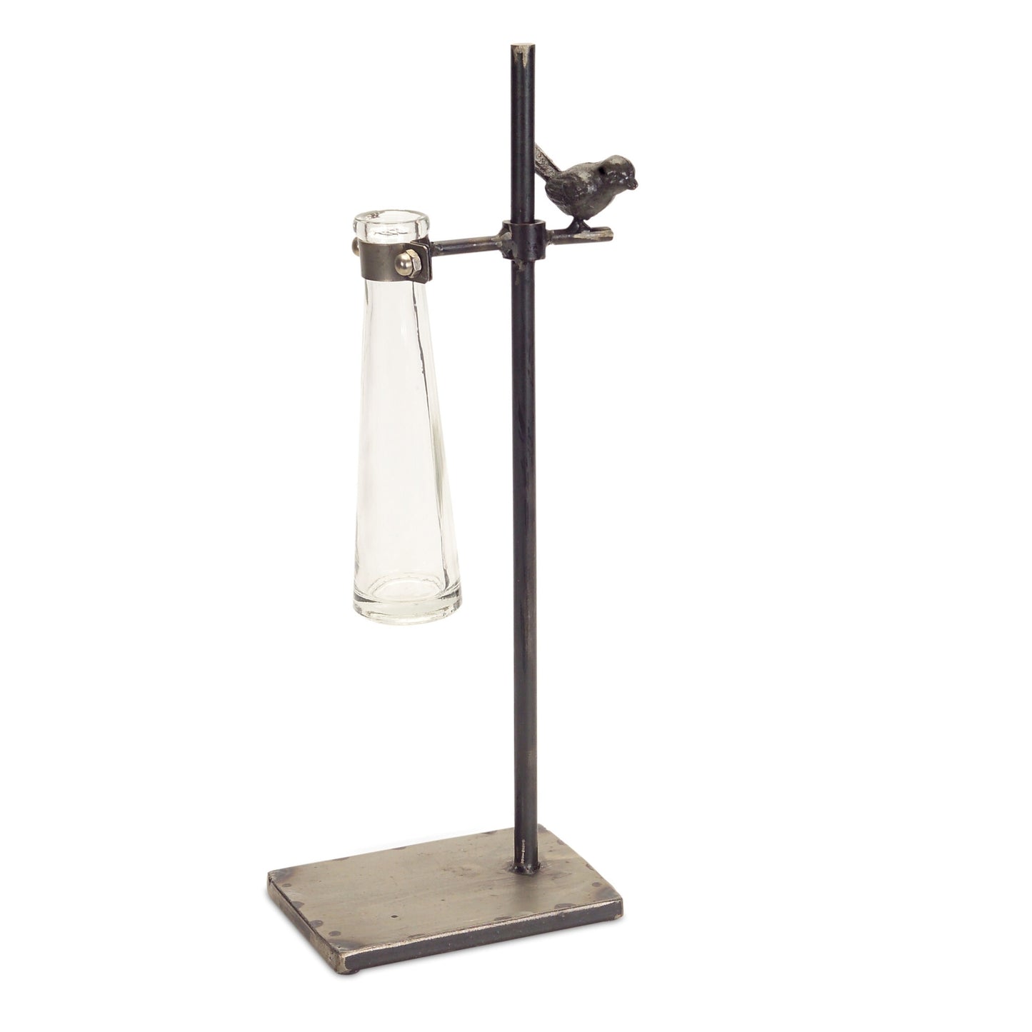 Modern apothecary jars showing elegant bud shape design with clear glass and black metal construction