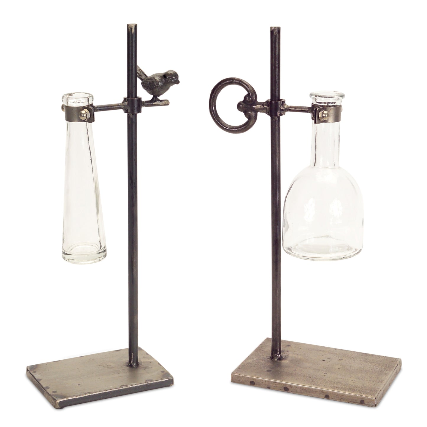 Set of 2 modern apothecary jars side view showing sleek bud shape and versatile decorative design