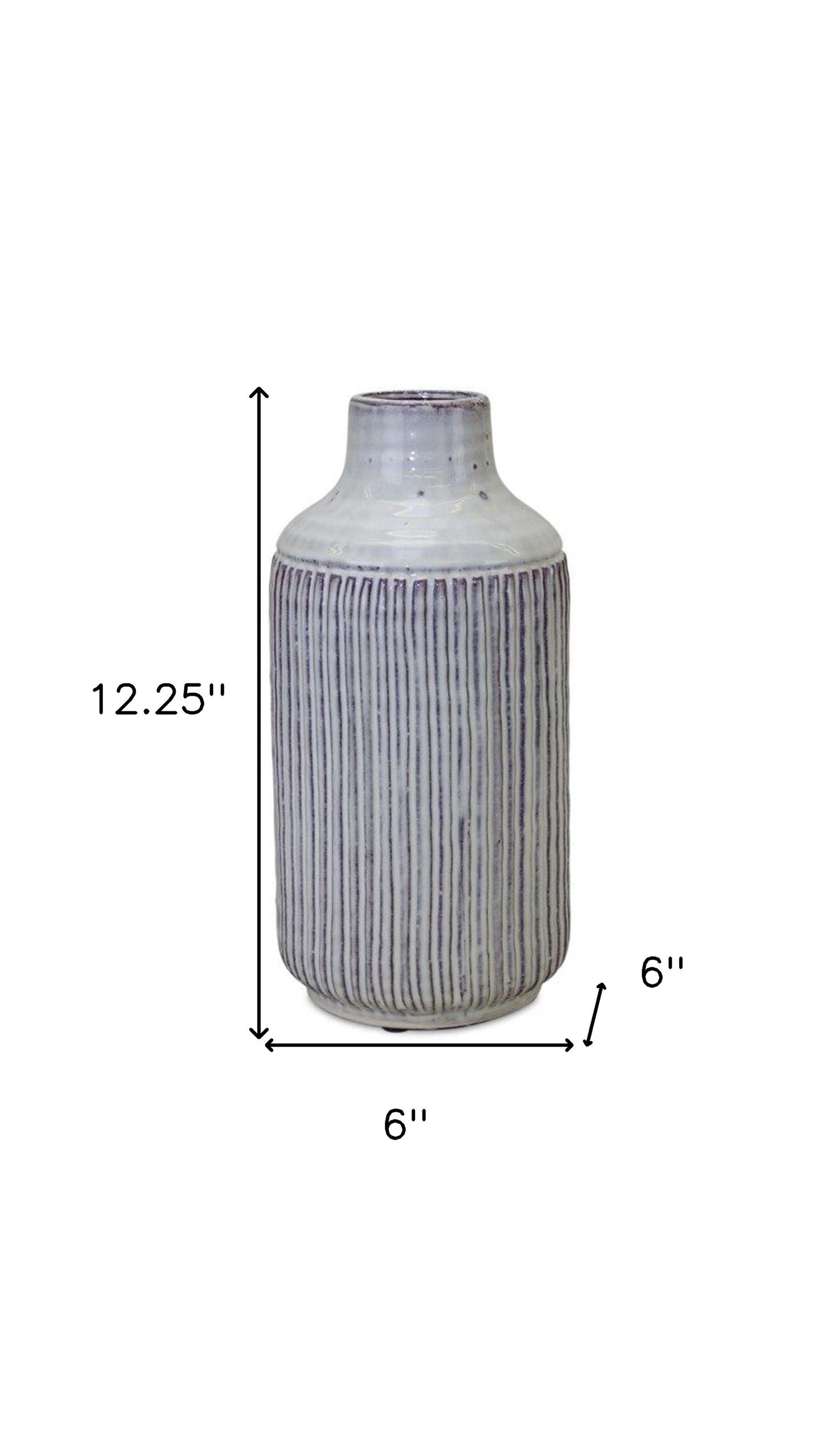 Natural earth-tone ribbed cylinder vase on display, versatile table centerpiece for any room