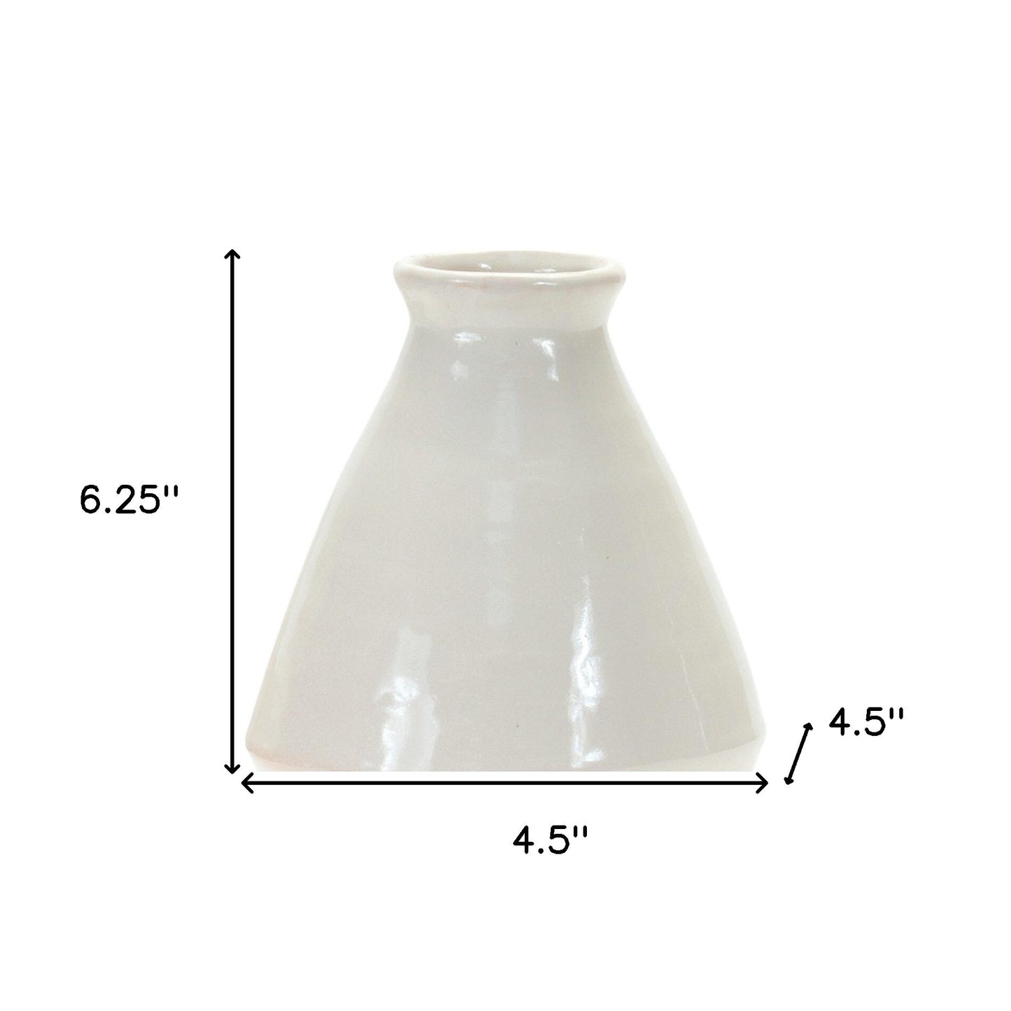 Set of 2 white terracotta table vases full view showing matching pair ideal for home styling
