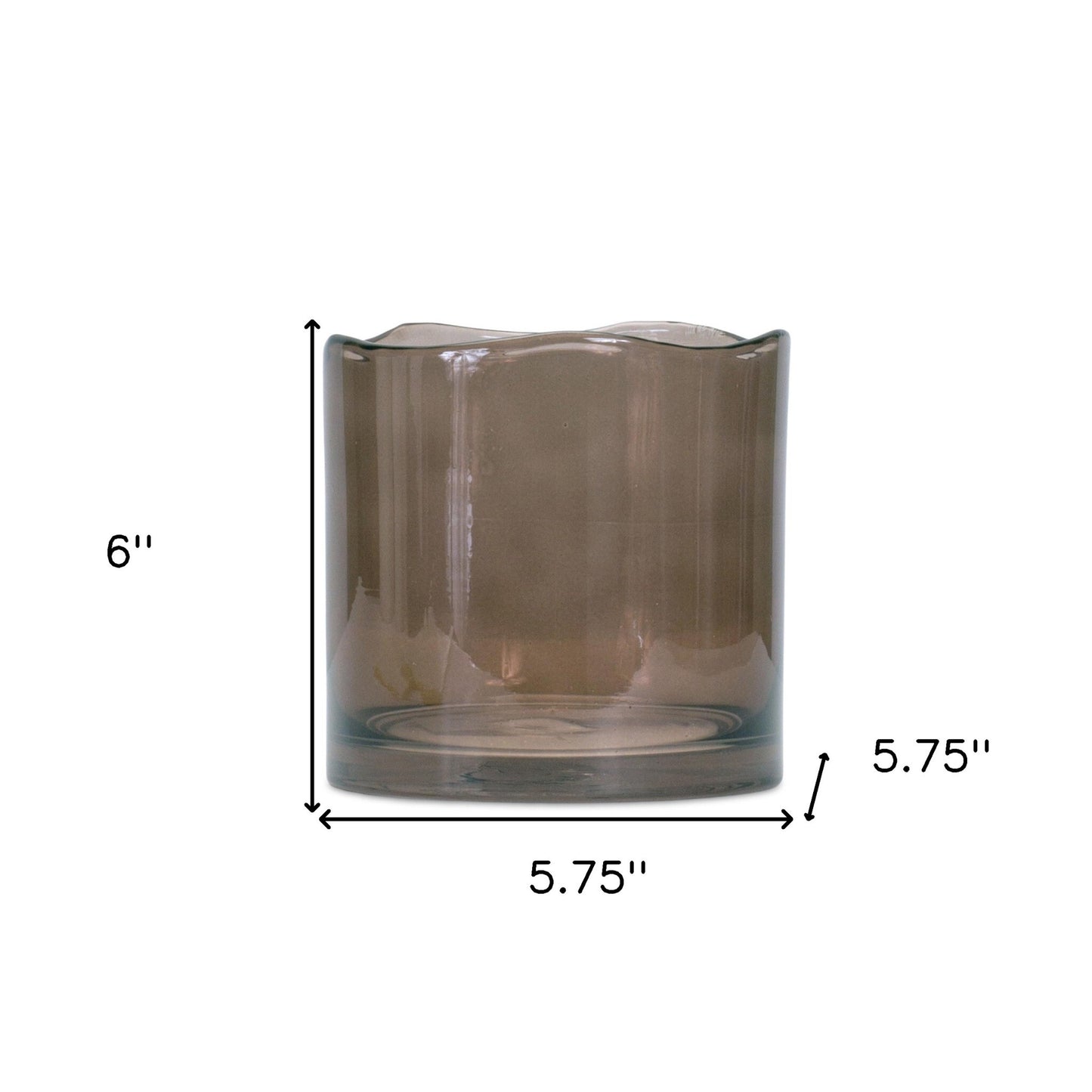 6 inch brown glass cylinder vase full view, contemporary minimalist table decoration