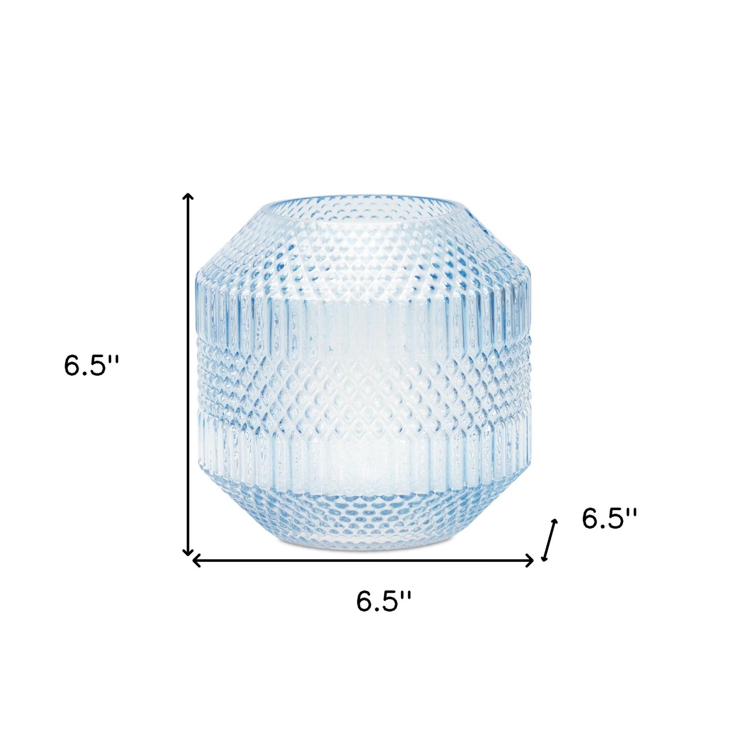 Elegant pale blue glass vase full view, charming coastal-chic home accent piece