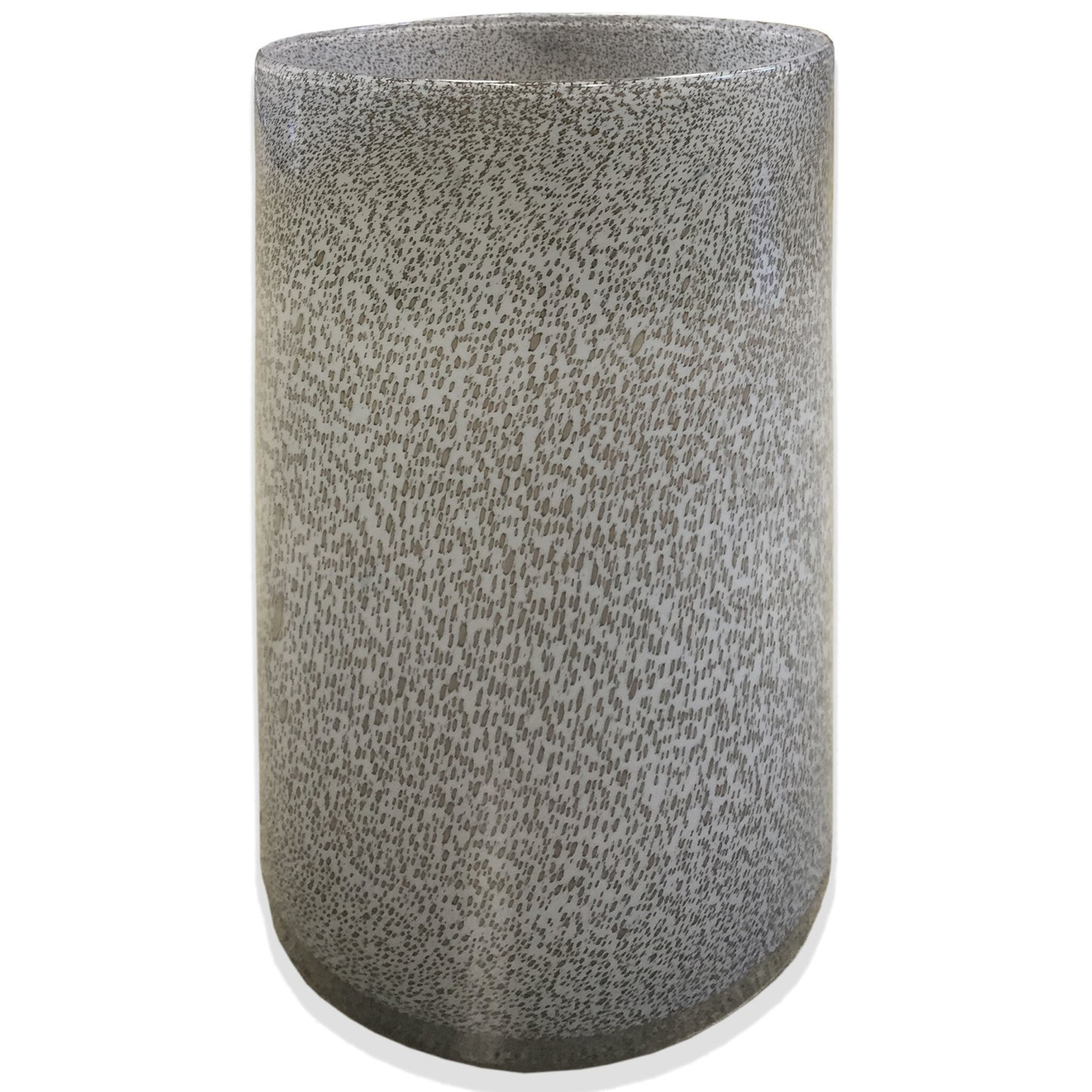 Artistic lavender speckle glass vase with handblown craftsmanship, 15 inch purple table decoration