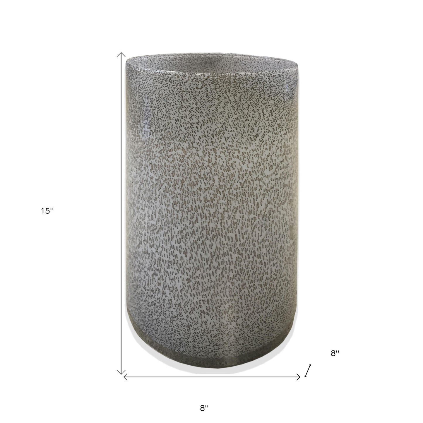 15 inch handblown lavender glass vase with speckled finish, unique romantic purple home decor piece
