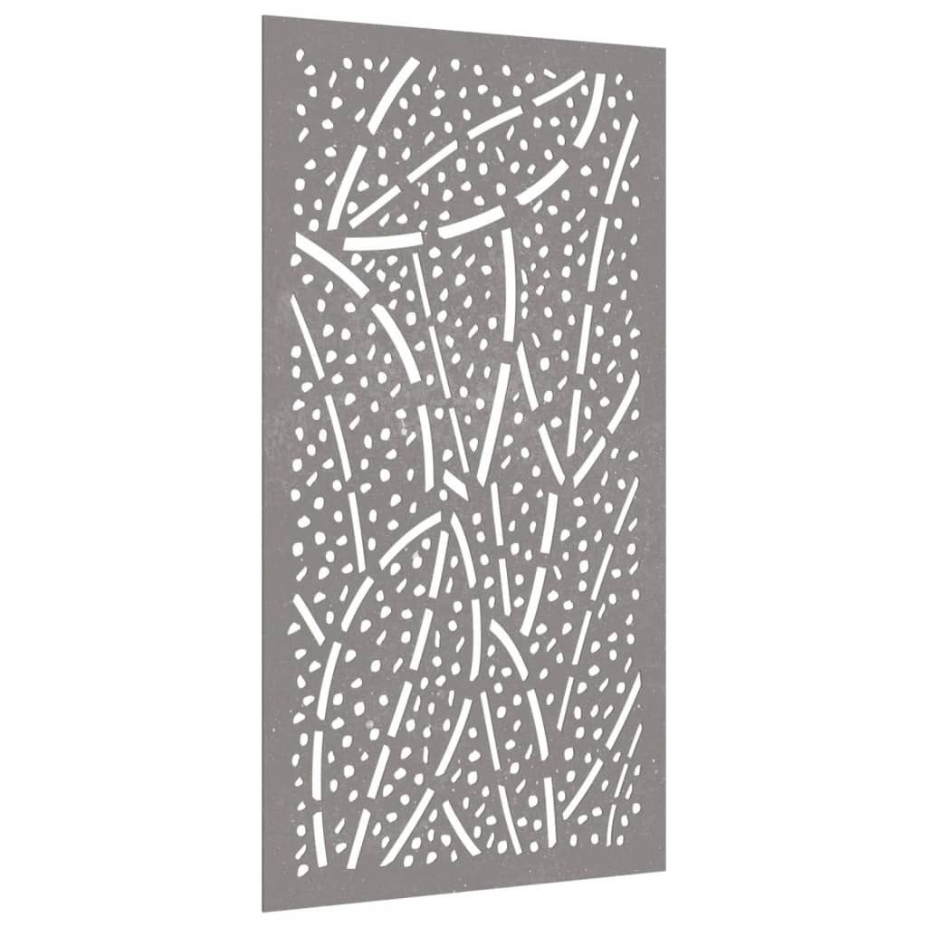 Rectangular garden wall art showing hollow leaf design pattern and rustic charm with modern feel