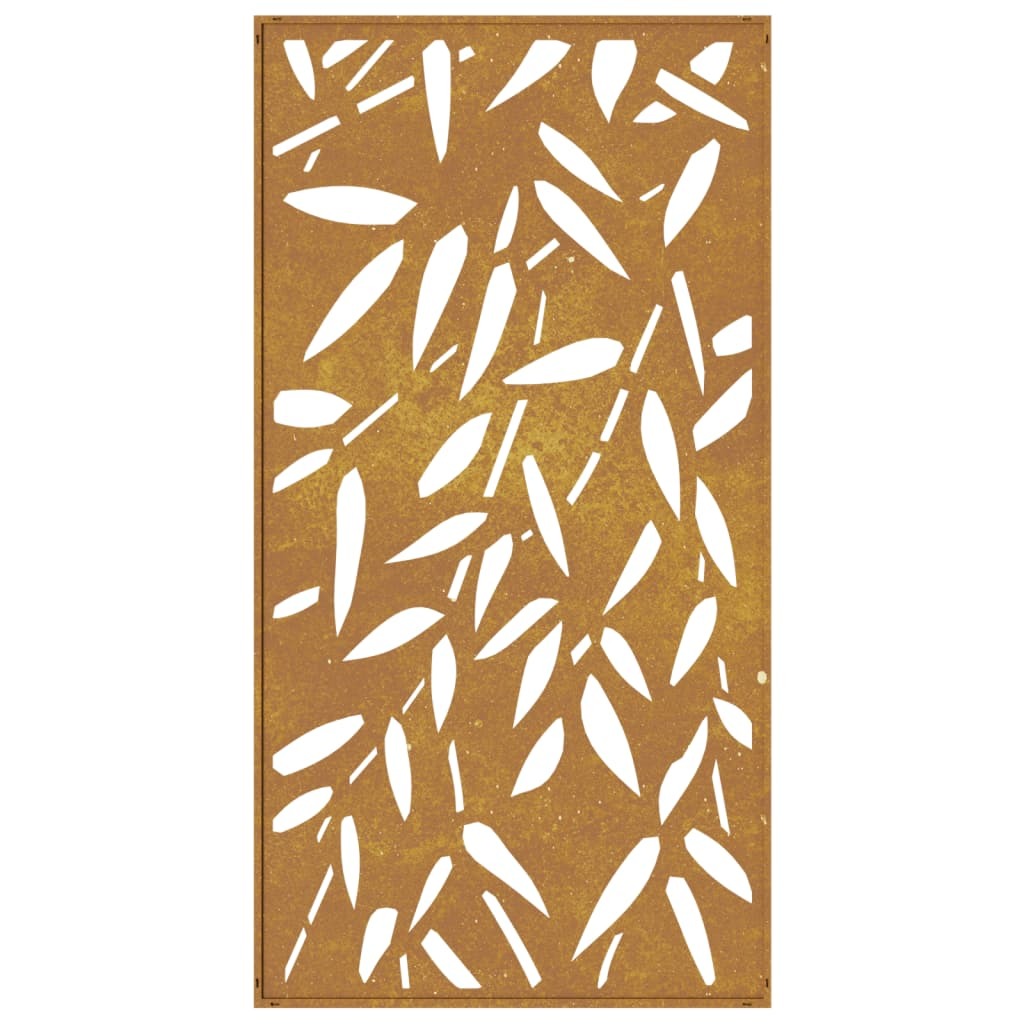 Geometric corten steel garden decoration showing modern artistic pattern design