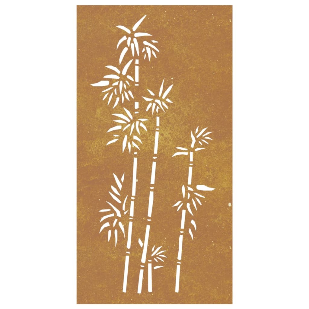Medium size garden wall decoration showing bamboo design pattern and rectangular shape