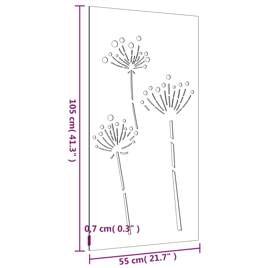 Rustic corten steel garden wall decoration product packaging and assembly-free design