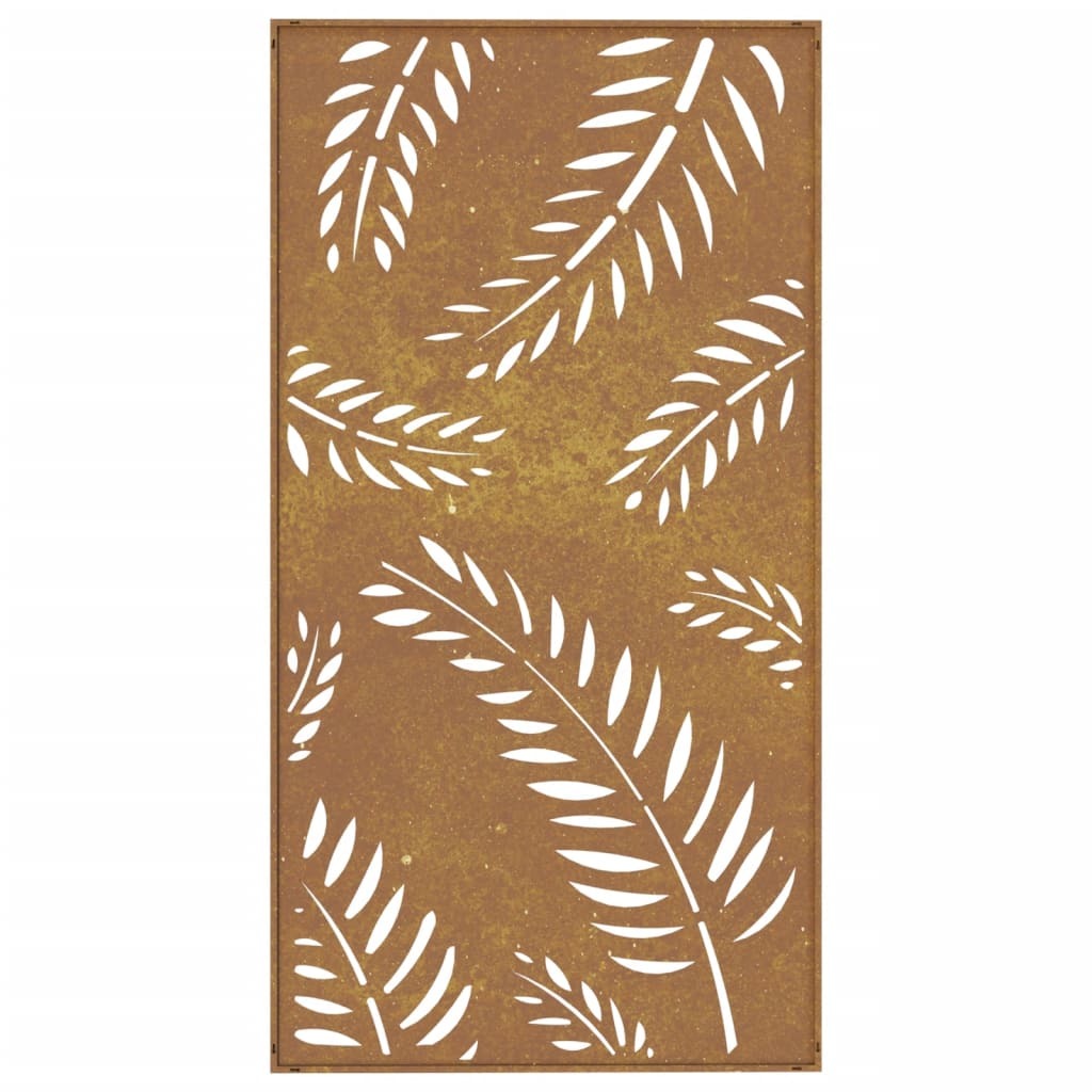 Garden wall decoration with leaf design in patio setting showing decorative use and rustic charm