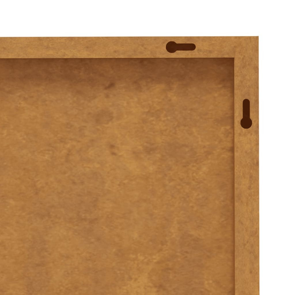 Corten steel skyline outdoor wall art installed in modern landscape design setting