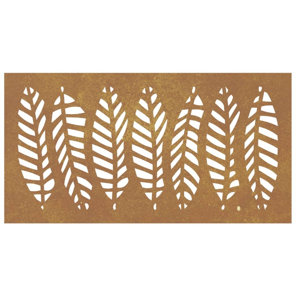 Corten steel leaf decoration showing weather resistance and protective rust layer development