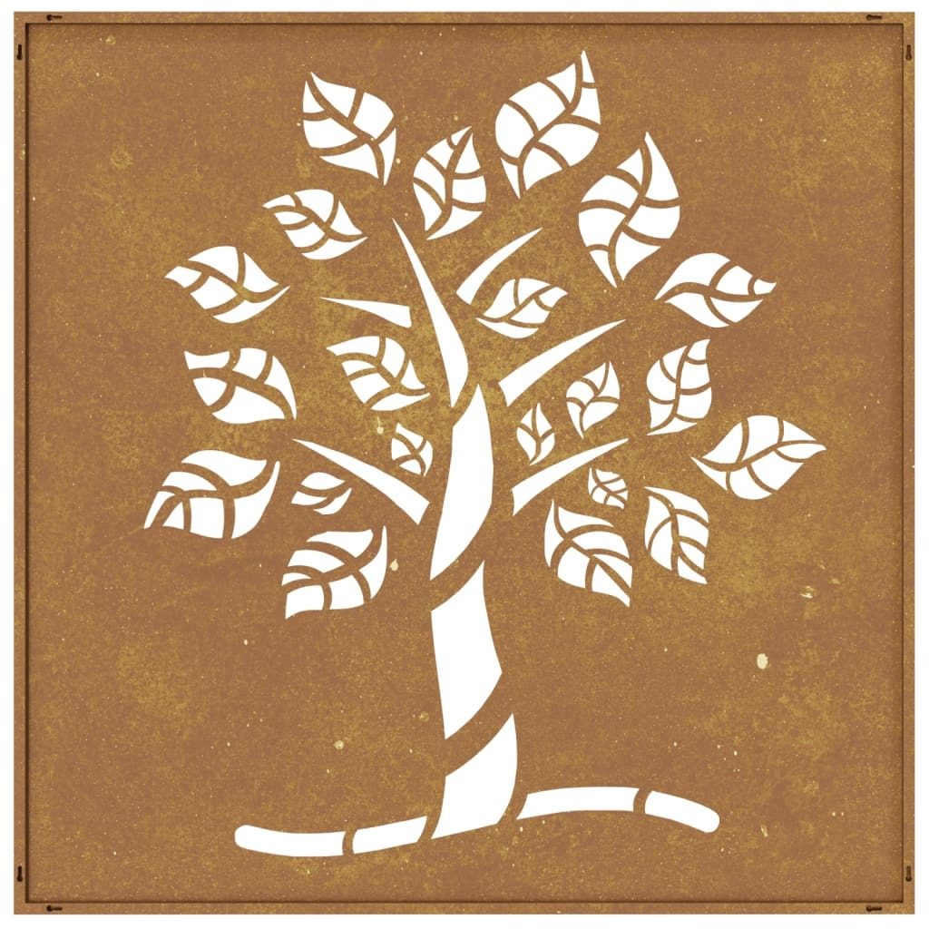 Medium size garden wall decoration in patio setting showing outdoor durability and tree-inspired design