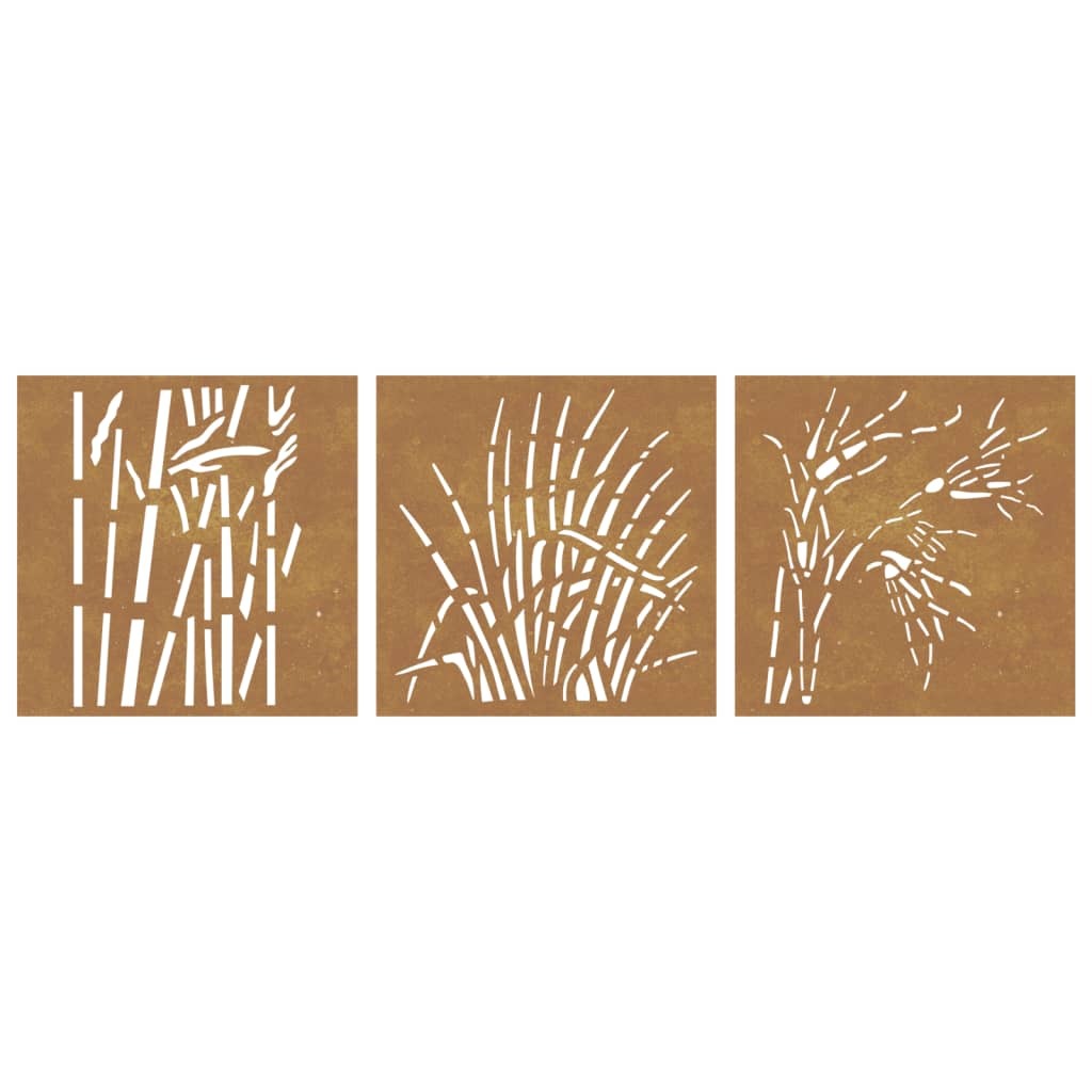 Weatherproof corten steel outdoor wall decoration with geometric pattern perfect for modern garden design