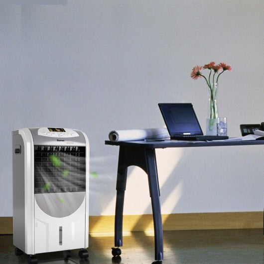 Remote control and digital display of 3-in-1 air cooler heater