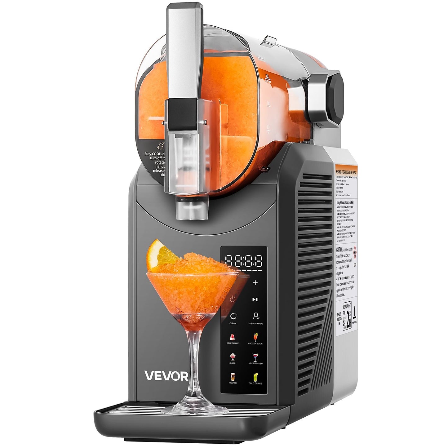VEVOR 2L slushie machine with 6 preset programs and self-cleaning function for making frozen margaritas and drinks at home