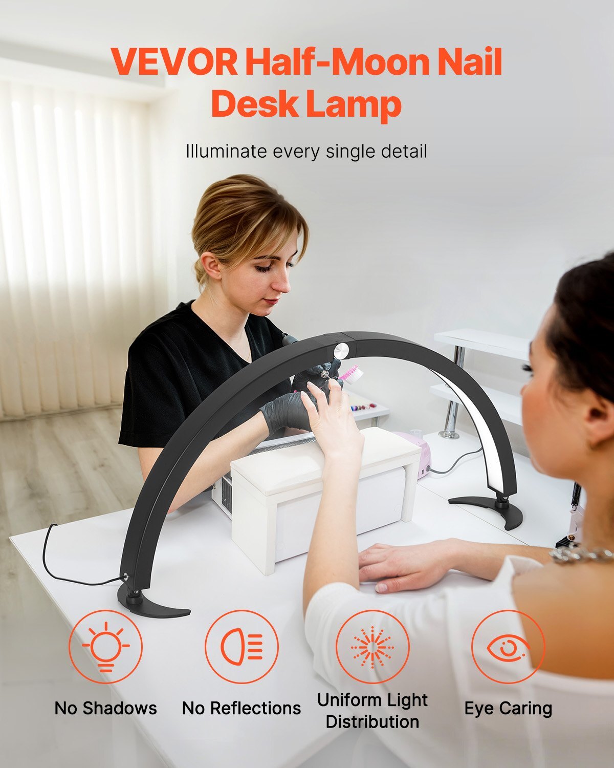 💅 Professional Nail Desk Lamp - 40W LED Light with Phone Holder for Nail Tech & Beauty Artists