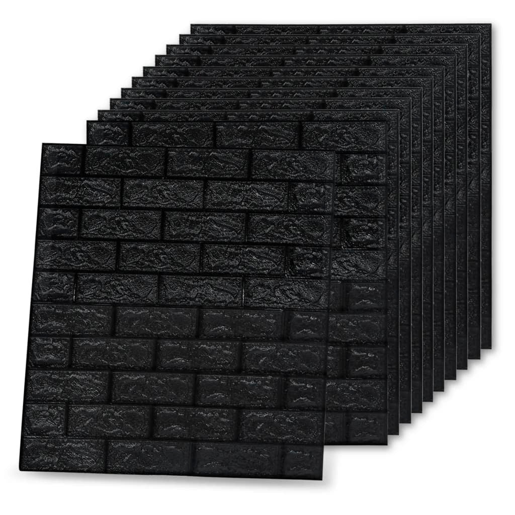 Set of black brick-patterned tiles on a white background