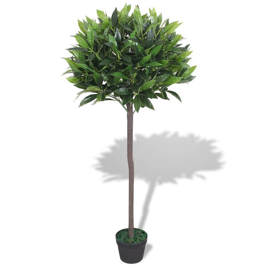 49 inch artificial bay tree plant with realistic green foliage in decorative pot, UV resistant faux greenery for indoor home and office decor
