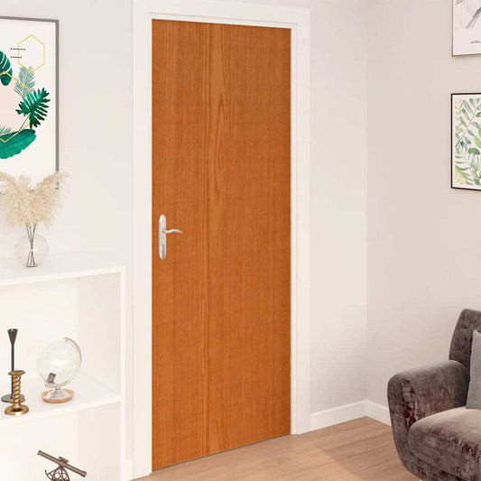 Set of 4 light oak PVC door film rolls 82.7x35.4 inches with rustic wood finish for DIY door makeover projects