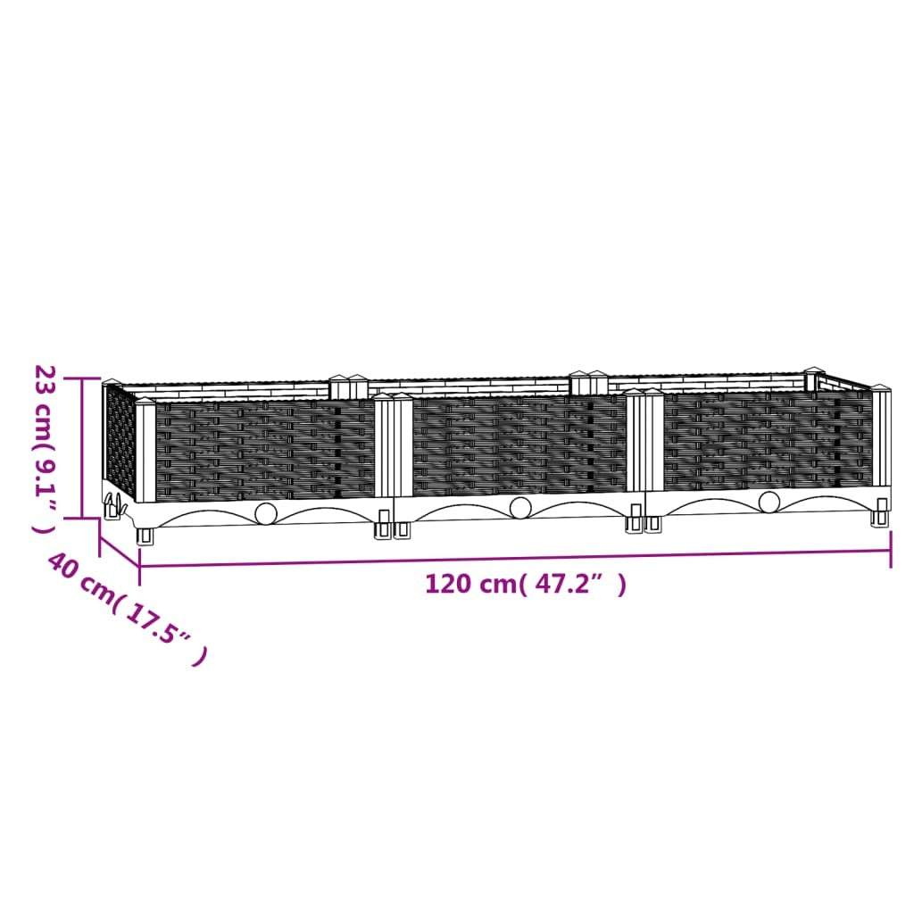 Blue-grey raised garden bed product packaging and assembly instructions for outdoor gardening
