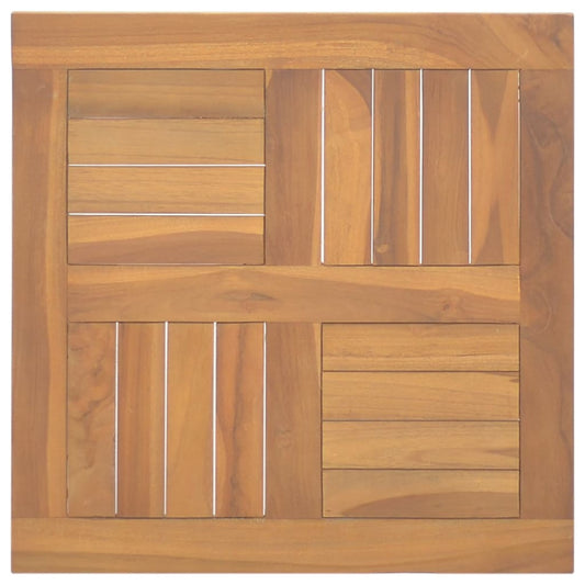 Square teak wood table top with premium solid wood surface and natural grain
