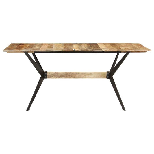 Top view of mango wood dining table showing natural wood grain and rectangular shape
