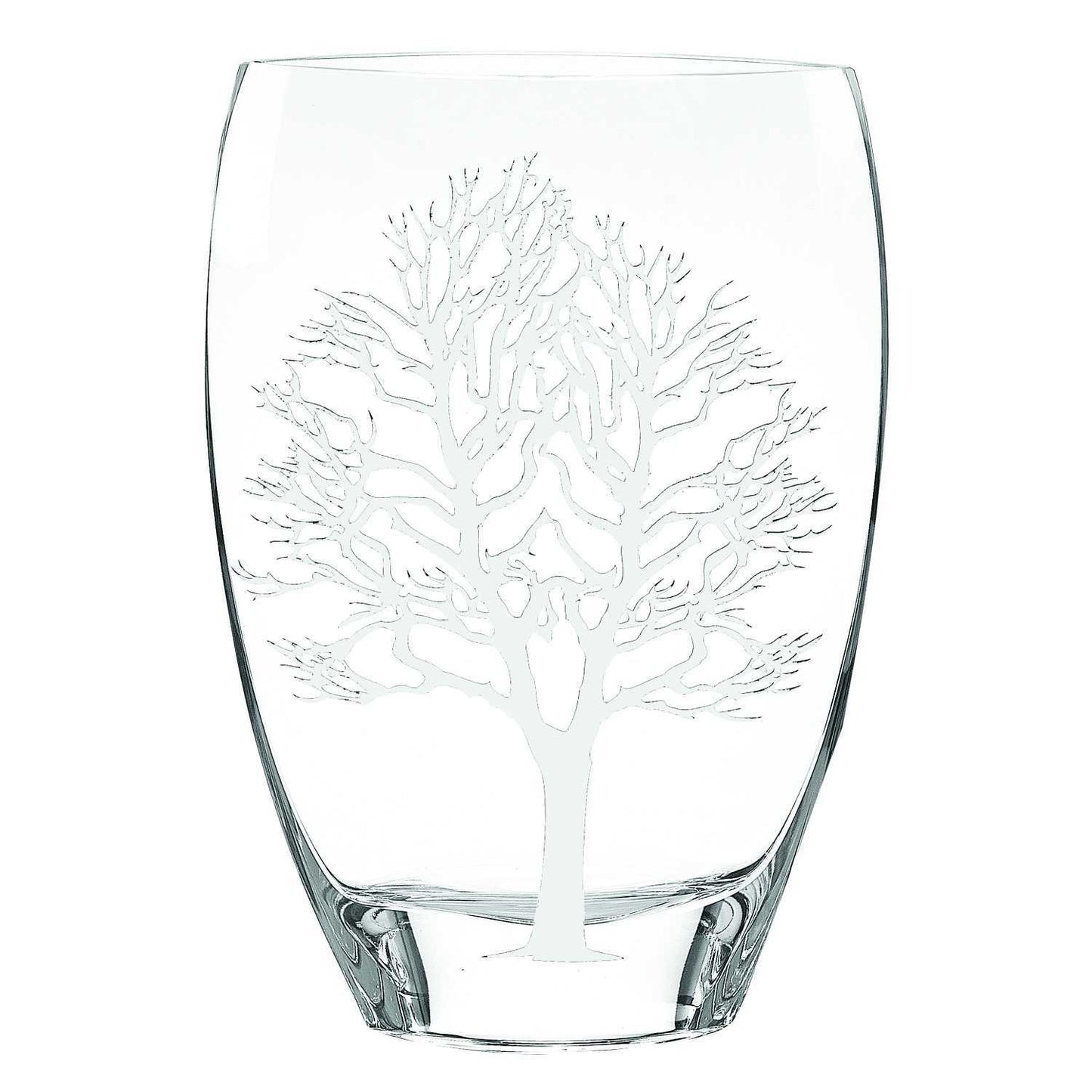 European frosted crystal Tree of Life vase 12 inch close-up showing meaningful motif and premium craftsmanship
