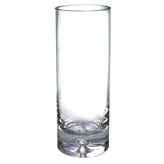 11-inch clear mouth blown crystal cylinder vase with handcrafted artisan quality, elegant premium glass table centerpiece for luxury home decor
