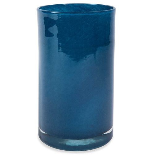 Glass blue ombre cylinder decorative bottles coastal vase set with beautiful gradient ocean colors
