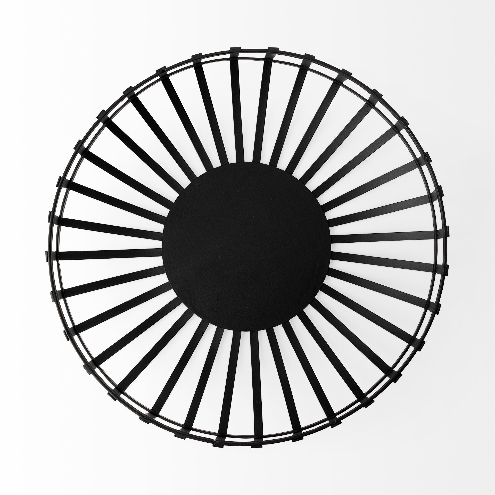 Black wire decorative bowl set - detail shot showing durable metal construction and contemporary geometric pattern