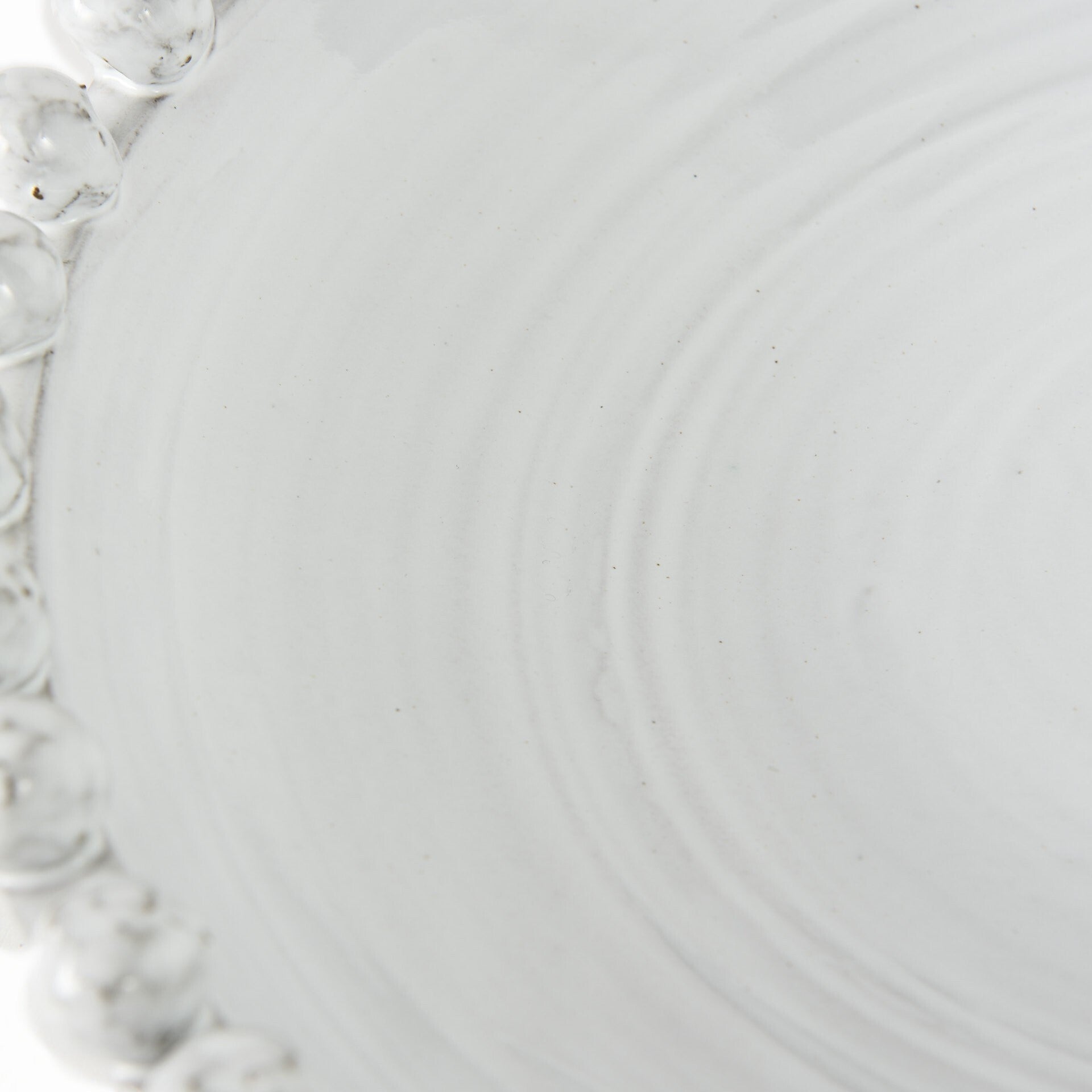 Off white ceramic centerpiece bowl full view demonstrating size and proportions ideal for table centerpiece
