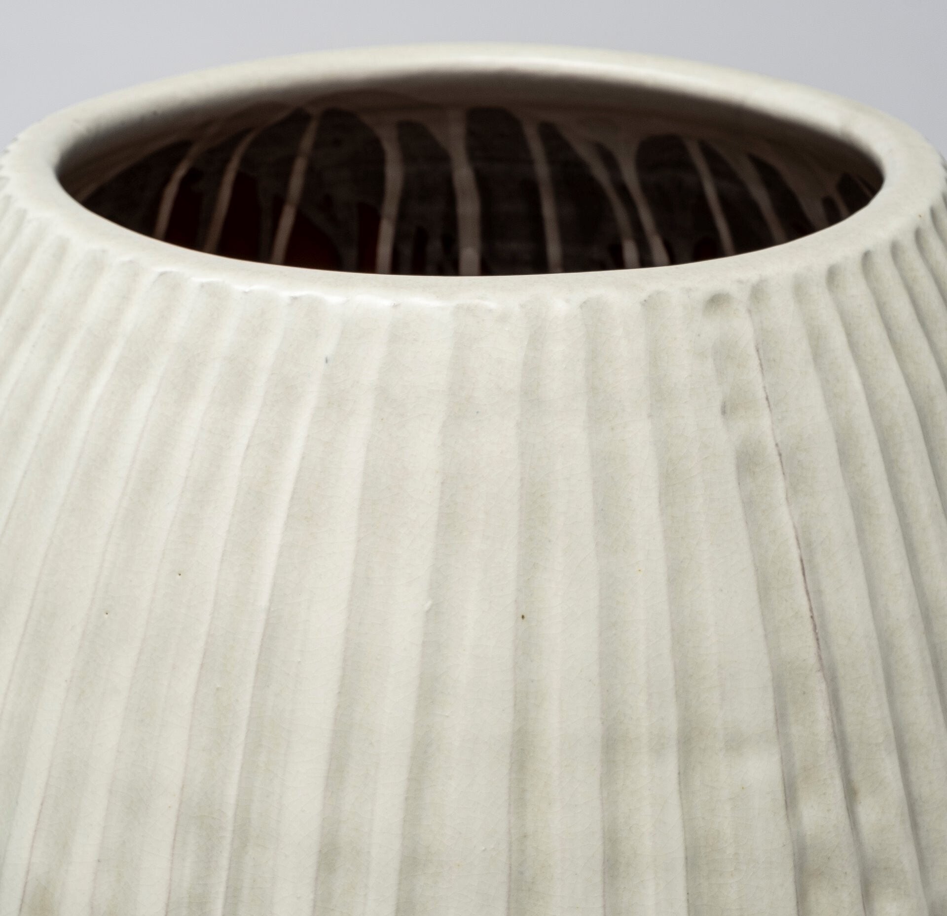 Contemporary White Ceramic Vase - Lifestyle Display Showing Elegant Proportions for Scandinavian Decor
