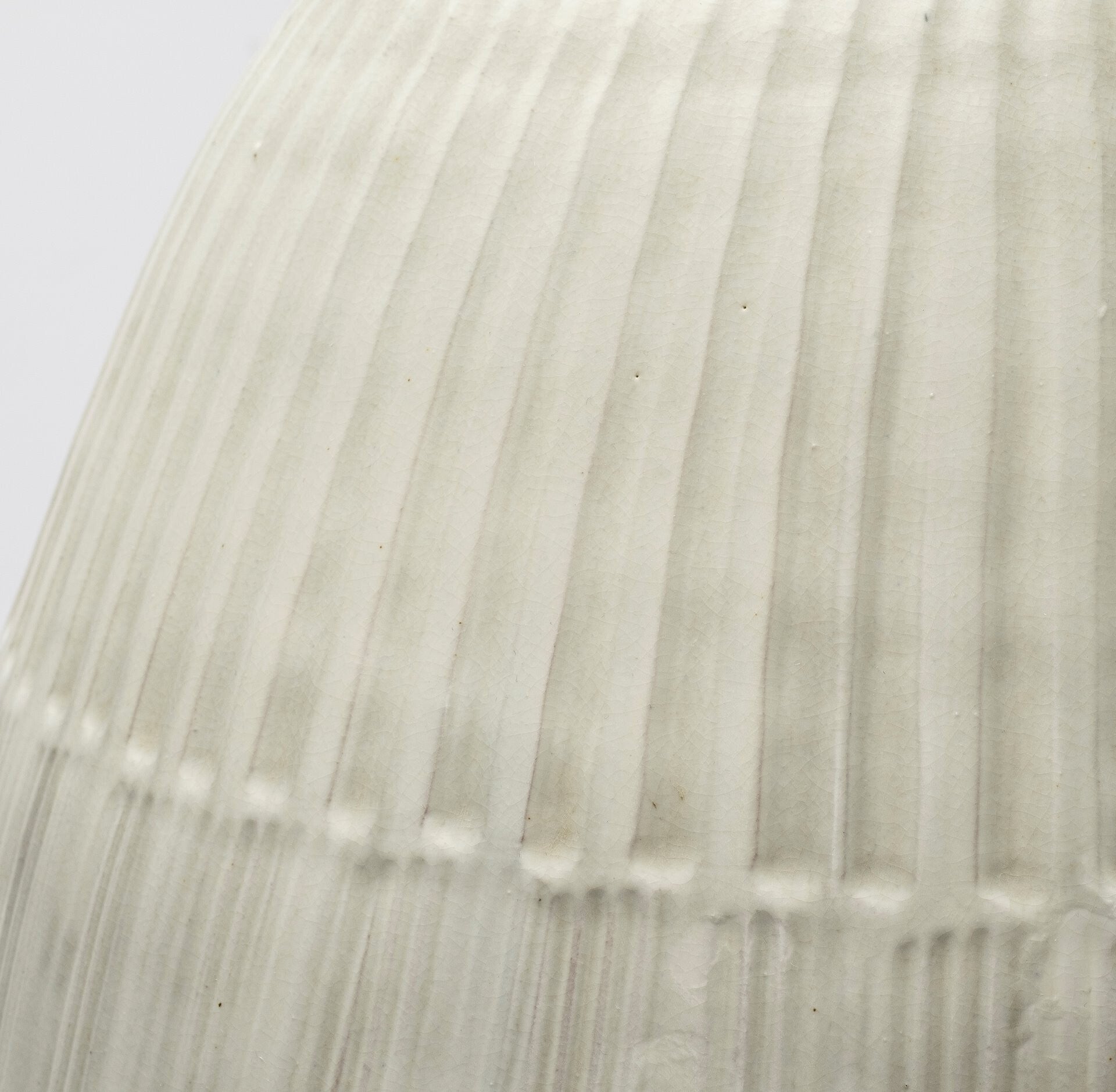White Embossed Stripe Floor Vase - Complete Product View of 29 Inch Statement Piece for Modern Interiors
