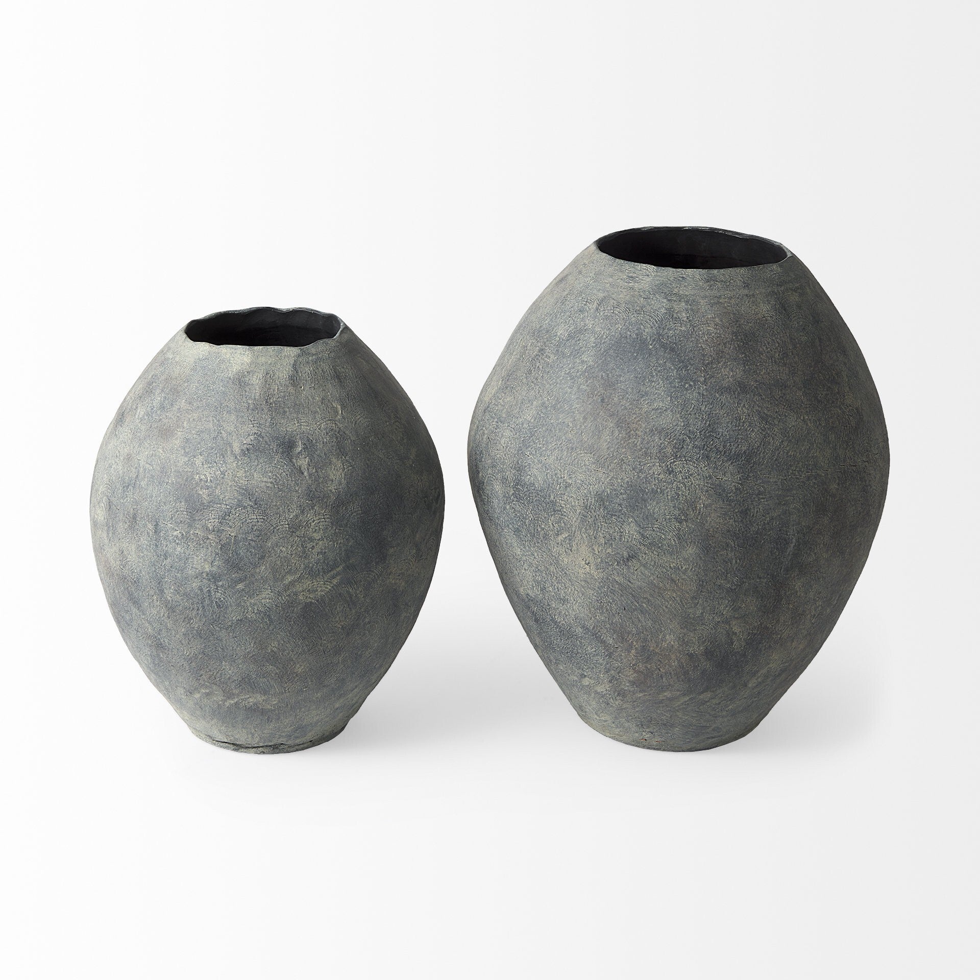 Large Gray Ceramic Vase - Detail Shot of Premium Ceramic Construction and Smooth Earthy Finish for Statement Home Decor
