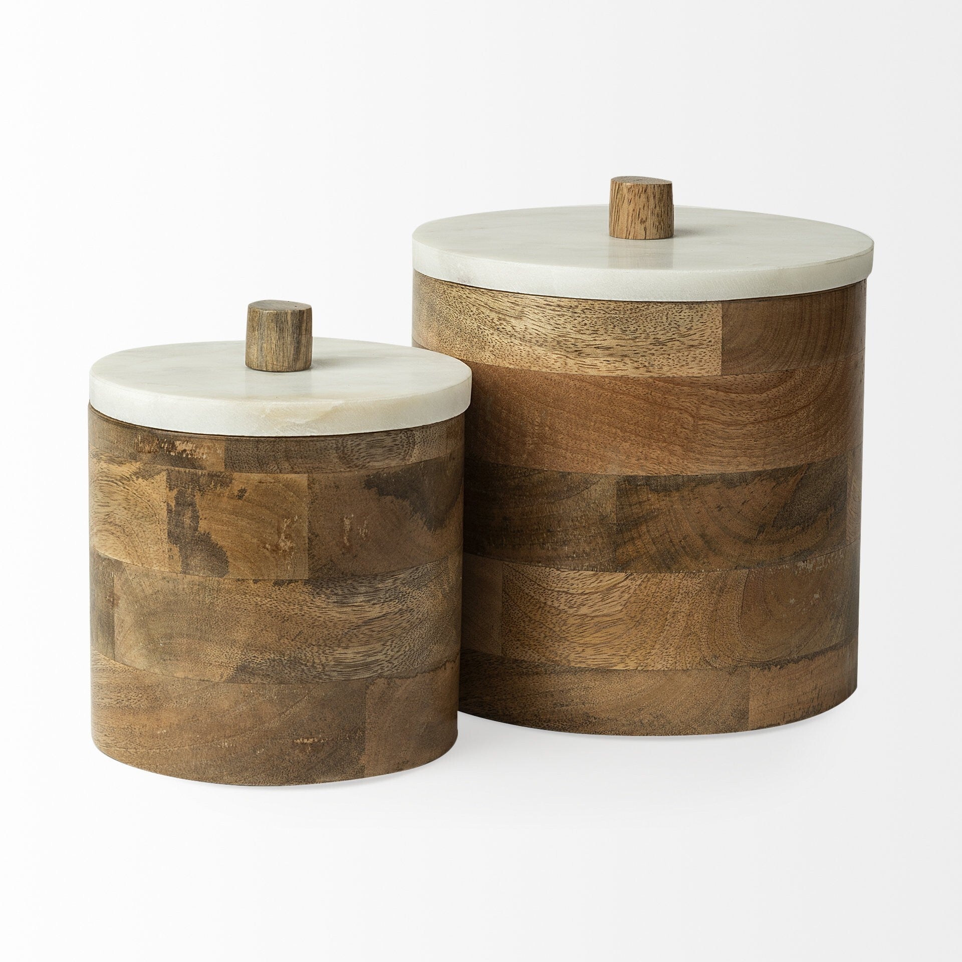 Small round storage box with white lid perfect for cookies, snacks, jewelry or craft supplies
