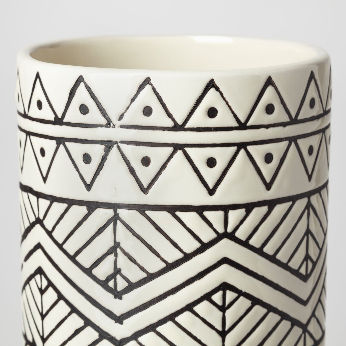 17 inch geometric cylinder vase showing versatile height perfect for table or floor display
