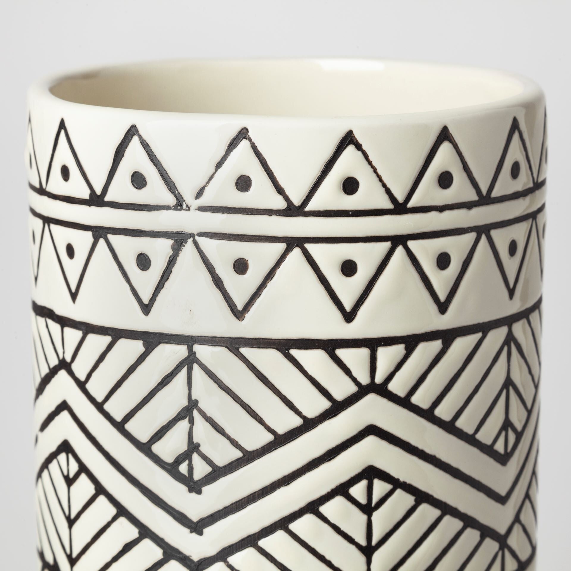 17 inch geometric cylinder vase showing versatile height perfect for table or floor display
